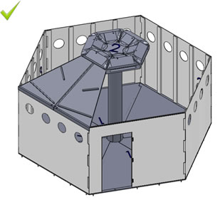 Two roof panels interconnected with a single spline.